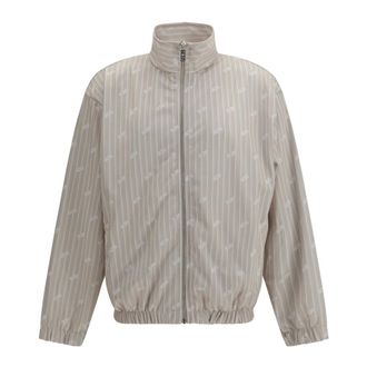 GCDS Chaqueta de ch&aacute;ndal de raya diplom&aacute;tica - Jackets - Hombre - Beige - XL
