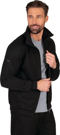 Trigema Sweatjacke TRIGEMA TRIGEMA Raglanjacke aus Sweat-Qualit&auml;t, Herren, Gr. 4XL, schwarz, Sweatware, 70% Baumwolle, 30% Polyester, lang, ohne Ausschnitt, S