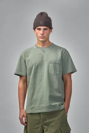 Denham S03 Pocket Tee Army Green - Classic Fit