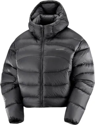 Salomon (WMNS) Salomon Outline Novelty Cropped Down Hooded Jacket Deep Black C22775
