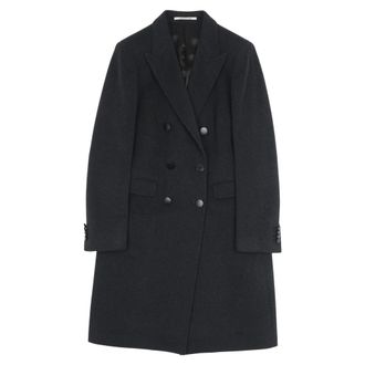 Tagliatore Double-Breasted Coats, female, Gray, Size: L Parigi Coat