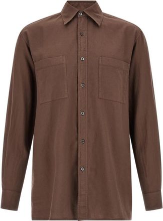 Cellar Door Paul Shirt - Heren - Casual Overhemden - Bruin - XL - Katoen - Overhemden