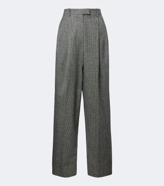 Givenchy Prince of Wales wool wide-leg pants