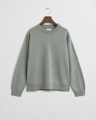 GANT Women Superfine Lambswool Crew Neck Sweater (M) FADED SAGE
