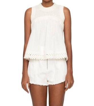 Sea New York Willa Hand Smocked Tank Top In White