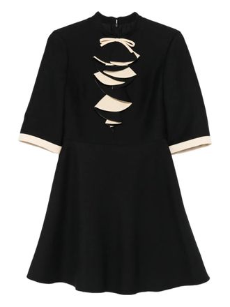 Valentino Garavani Mini-jurk met strikdetail en ruches - Zwart