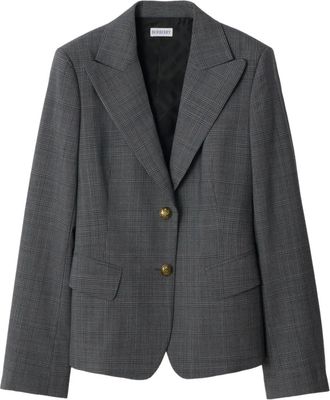 Burberry Blazer monopetto in lana a quadri - Grigio
