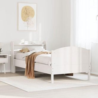 vidaXL Vidaxl - Estructura Cama Sin Colch&oacute;n Madera Maciza Pino Blanca 100x200cm
