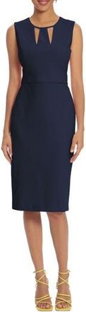 Donna Morgan Cutout Sheath Midi Dress in Twilight Navy at Nordstrom Rack, Size 16