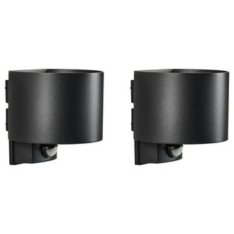 Beliani Conjunto De 2 L&aacute;mparas Led De Pared Exterior Con Sensor De Movimiento Iluminaci&oacute;n Moderna De Aluminio Negro Moray