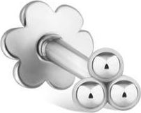 Maria Tash Ball Trinity Single Threader Stud Earring in White Gold at Nordstrom, Size 2.5 Mm