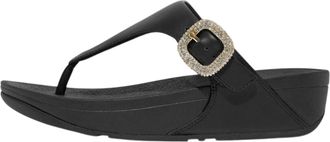 FitFlop Fit Flop Dames/Dames Lulu Leren Sandalen met Ruitsteentje Gesp (Zwart)