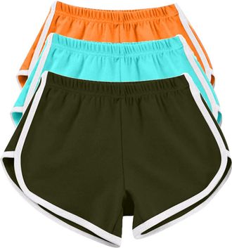 Generic 3 Pack Shorts Womens Summer Hot Pants Ladies Workout Gym Sport Yoga Bottoms Joggers Beach Shorts Swimwear Lightweight Comfort Gym Short Elastic Waist 