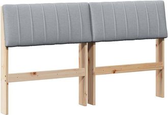 vidaXL Cabecero Tapizado Gris Claro 140 Cm Madera De Pino Macizo Vidaxl