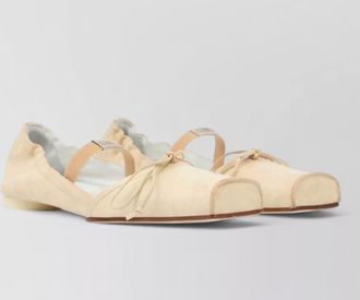 Maison Margiela leather square toe ballet flats