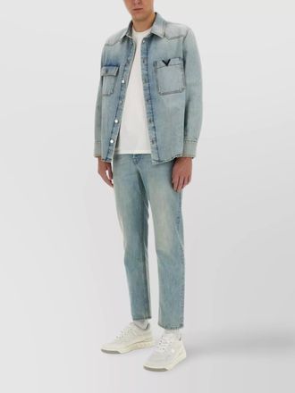Valentino denim cutout shirt jacket