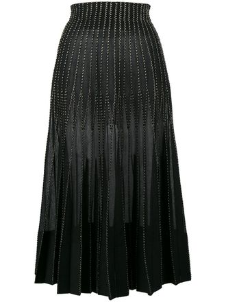 Alexander McQueen Gonna longuette con perline - Nero