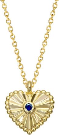 Rachel Glauber 14K Plated Cz Heart Necklace