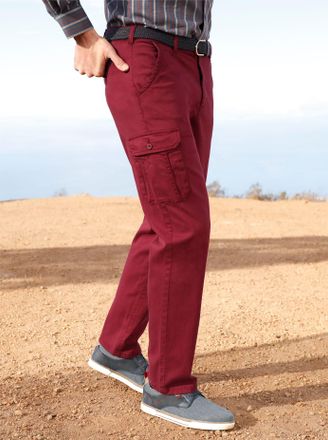 Catamaran Cargohose CATAMARAN, Herren, Gr. 24, Unterbauchgr&ouml;ssen, rot (dunkelrot), 98% Baumwolle, 2% Elasthan, unifarben, Hosen Cargohose