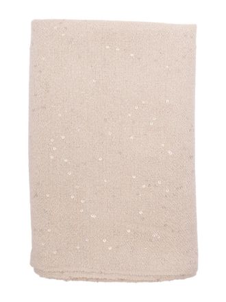 Brunello Cucinelli Sjaal met franje - Beige