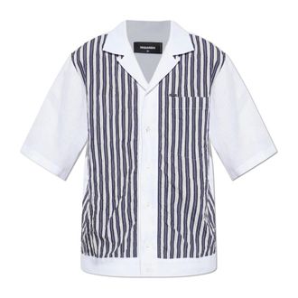 Dsquared2 Short Sleeve Shirts, male, Blue, Size: 2XL Short-sleeved Shirt