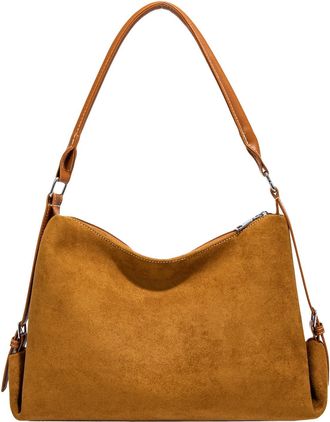 Generic PU Leather Frosted Shoulder Bag All-Match Underarm Bag Commute Handbag (Brown)