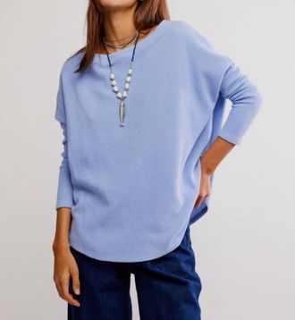 Free People Latte Blues Thermal Top In Dawn Breeze