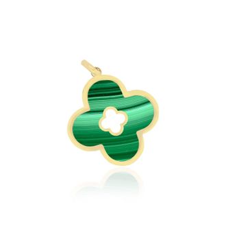The Lovery Malachite Clover Cut Out Charm