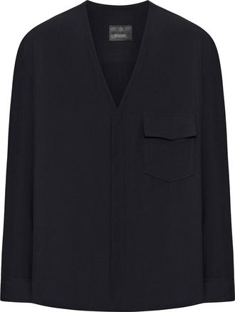Giorgio Armani Viscose Blouse With V-Neck And Patch Pocket