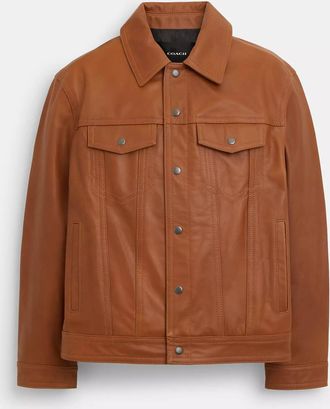 Coach Leather Trucker Jacket