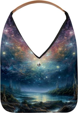 Generic Stars Nebula Reusable Lightweight Grocery Bags - Foldable Into Compact Pouch, Washable & Sturdy, Multipurpose for Shopping and Travel