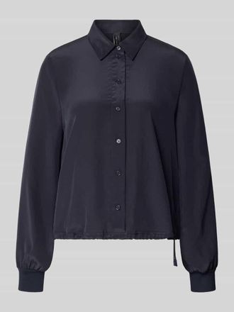 Marc Cain Regular Fit Bluse mit Tunnelzug in Marine, Gr&ouml;&szlig;e 34