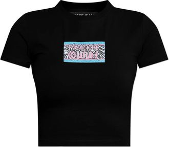 Versace Jeans Couture T-shirt met print - Dames - T-shirts - Zwart - S - Katoen - Tops
