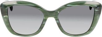 Longchamp Roseau 54mm Butterfly Sunglasses in Green Malachite at Nordstrom