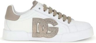 Dolce & Gabbana Schoenen, Dames, Wit, 38 EU, Leer, Multicolor Portofino Sneakers