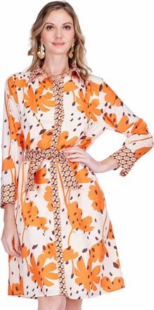 Jade Yoga Contrast Midi Shirtdress In Wild Ember