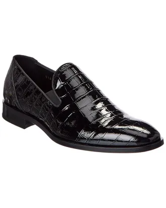 Antonio Maurizi Croc-Embossed Patent Loafer