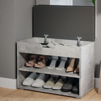 Vicco Banco Para Zapatos Rolfe, Hormig&oacute;n, 60 X 45 Cm