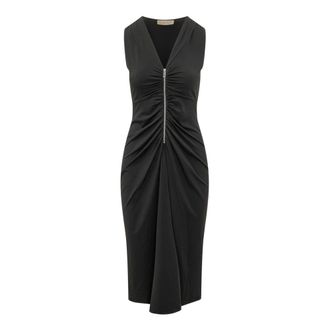 Michael Kors Midi Dresses, female, Black, Size: S Sleeveless V-neck Midi Dress