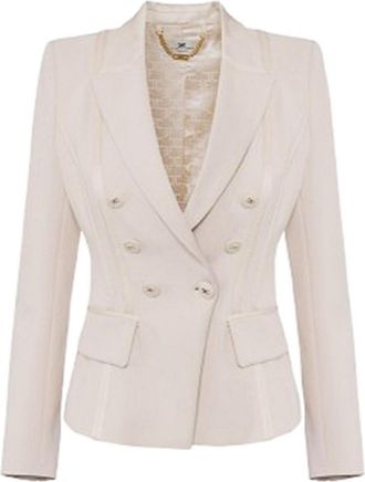 Elisabetta Franchi Crepe Jacket With Satin Details