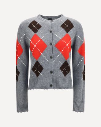 Pinko Cardiff diamond wool and cashmere crewneck Cardigan Female XS