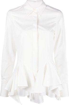 Givenchy peplum-hem cotton shirt - women - Cotton - 38 - White