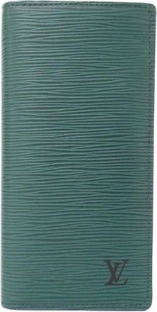 Louis Vuitton Green Coated Canvas Long Wallet (Bi-Fold) (Pre-Owned)