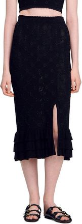 Sandro Wrap Knitted Skirt