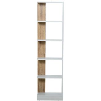 HOMCOM Homcom - Scaffale Libreria a Parete in Legno Color Rovere e Bianco con 5 Ripiani