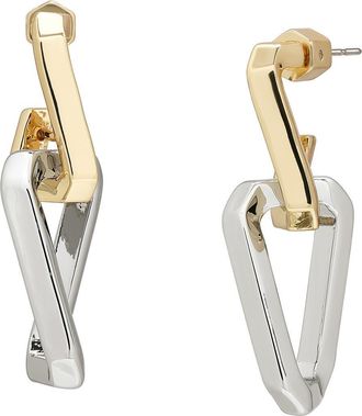 AllSaints Double Hex Drop Earrings in Gold/Rhodium at Nordstrom Rack