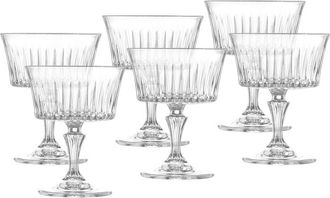 Barski Glass - Set Of 6 - Cut Crystal - Dessert Cups - 8Oz