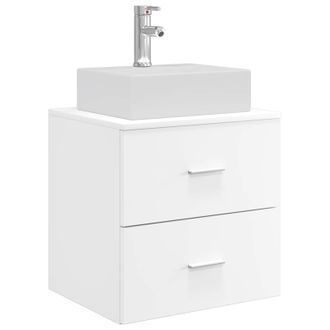 vidaXL Vanidad Con Lavabo De Pared Blanco 49,5 X 41 X 62,5 Cm Vidaxl