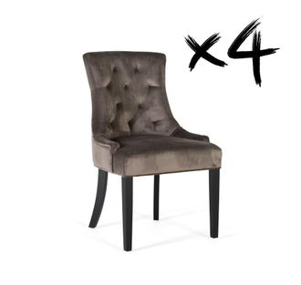 Giner&Colomer Set de 2 sillas tapizadas en poli&eacute;ster acabado terciopelo