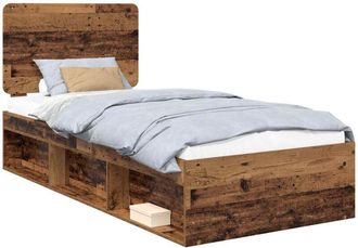 vidaXL Estructura De Cama Con Cabecera Madera Vieja 90 X 190 Cm Vidaxl